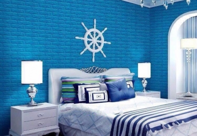 Trang trí phòng ngủ ấn tượng với tấm xốp  dán tường 3D sống động