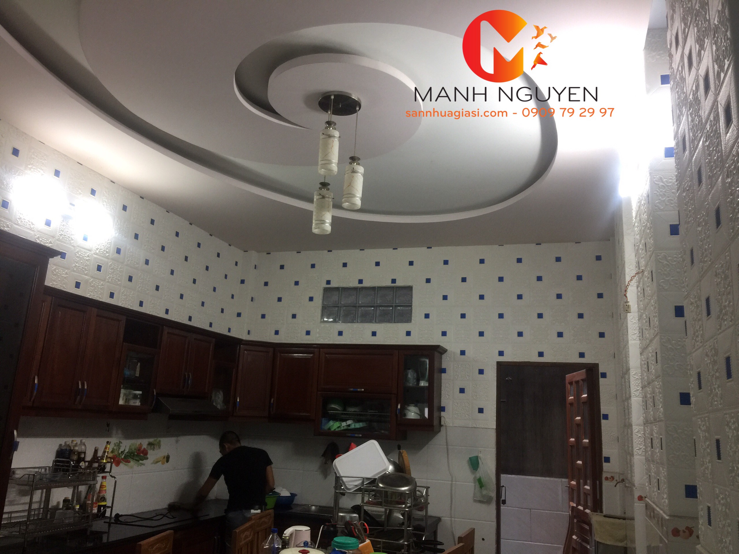 Xốp dán tường cho nhà bếp - Mẫu xốp dán tường 3D cho nhà bếp