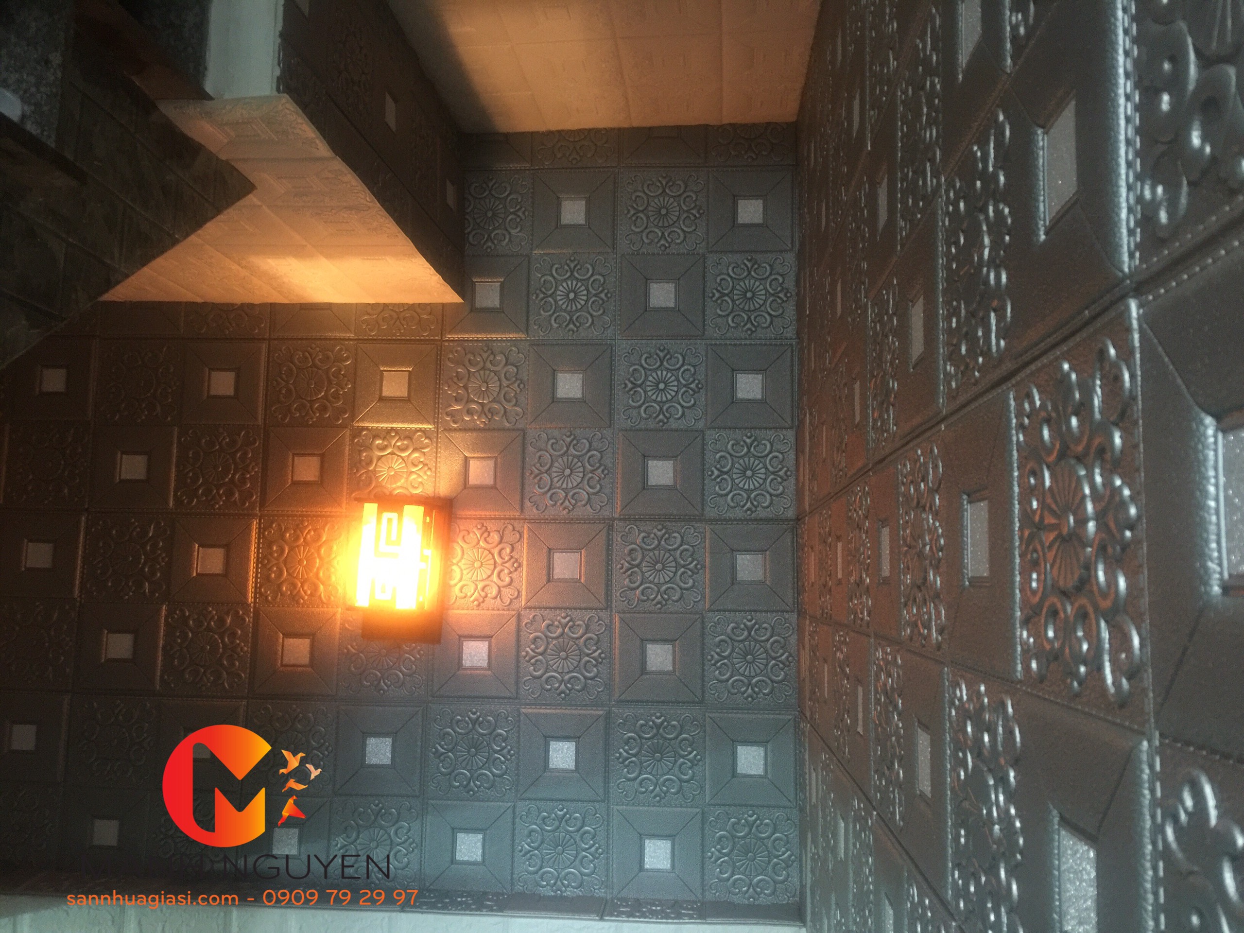 Miếng dán tường - Tấm dán tường - xốp dán tường dán cầu thang